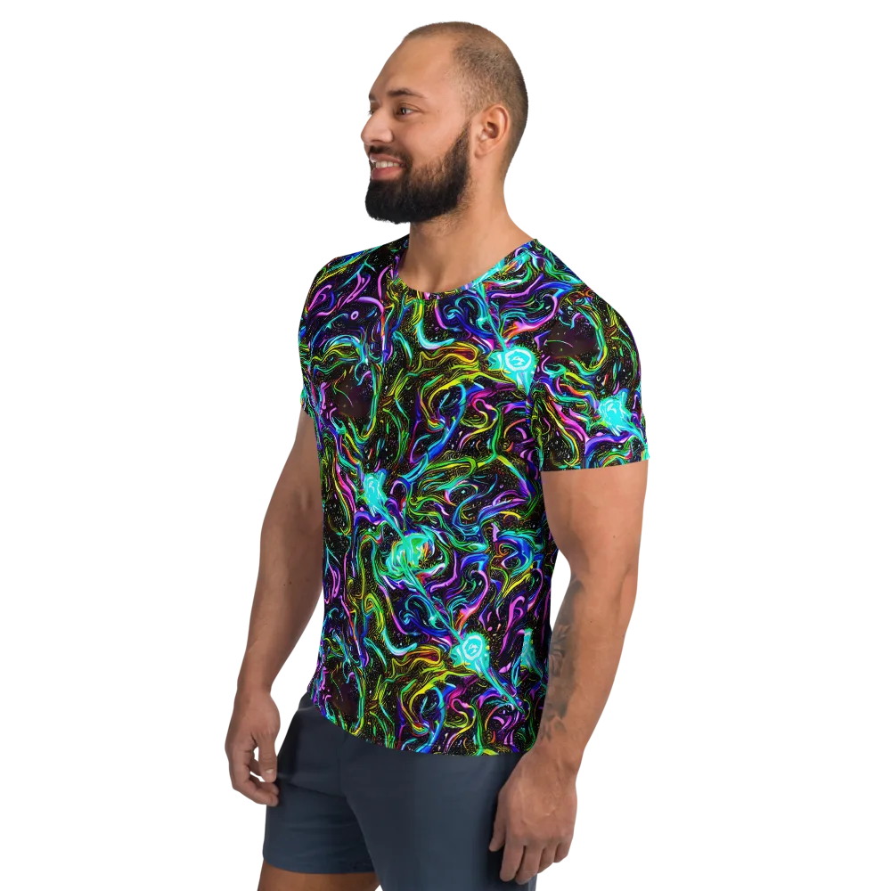 Aurora Static on Men's Athletic T-Shirt — Left