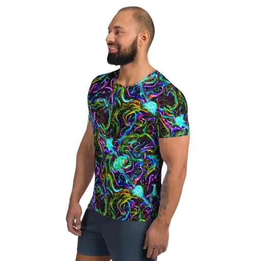 Aurora Static on a Men's Athletic T-Shirt