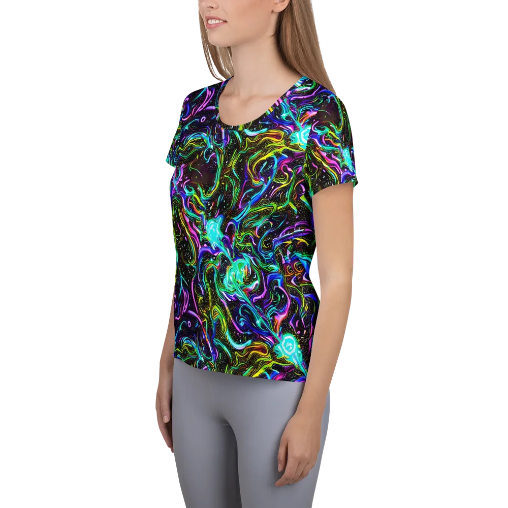 Aurora Static on Women's Athletic T-Shirt — Left