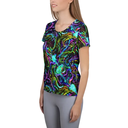 Aurora Static on a Women's Athletic T-Shirt
