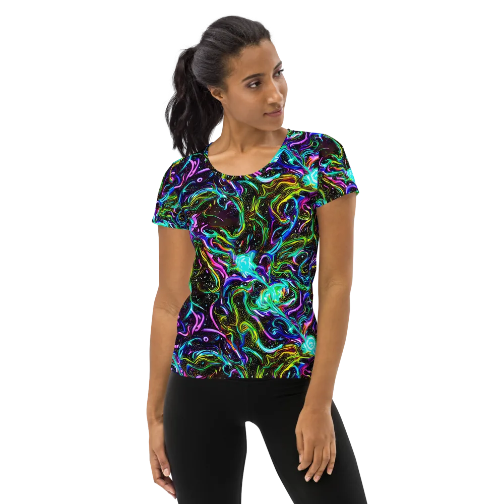 Aurora Static on Women's Athletic T-Shirt — Front