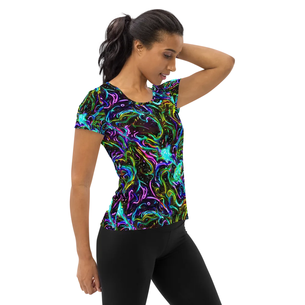 Aurora Static on Women's Athletic T-Shirt — Right
