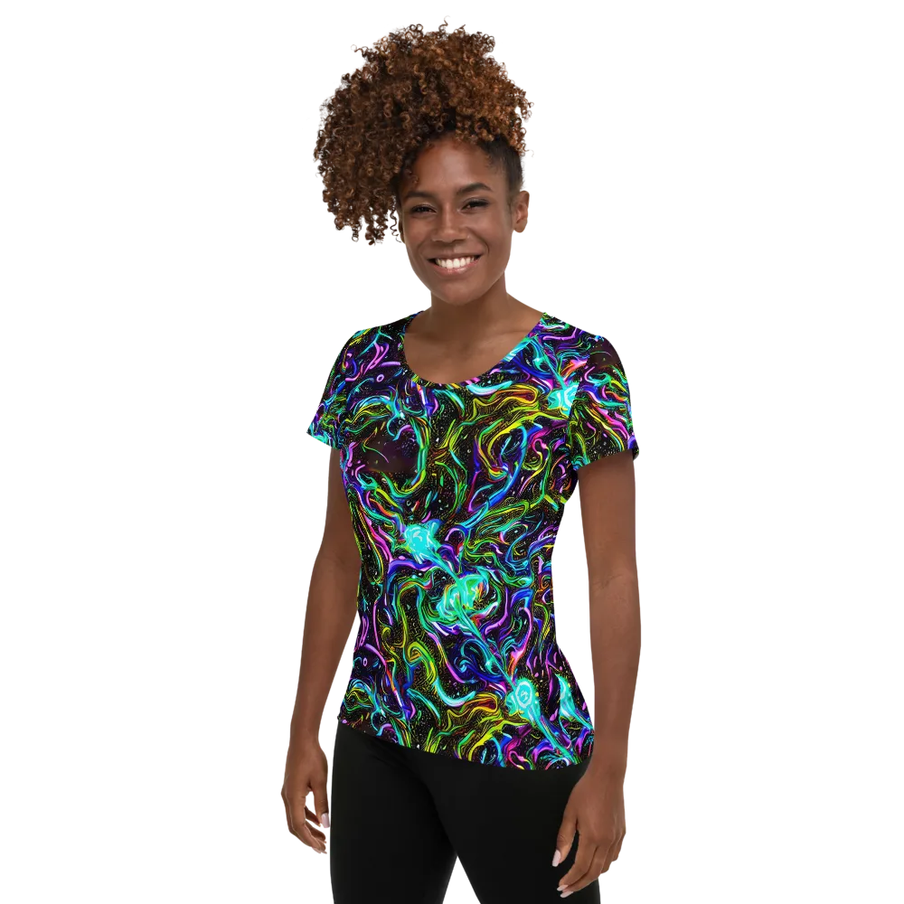Aurora Static on Women's Athletic T-Shirt — Left