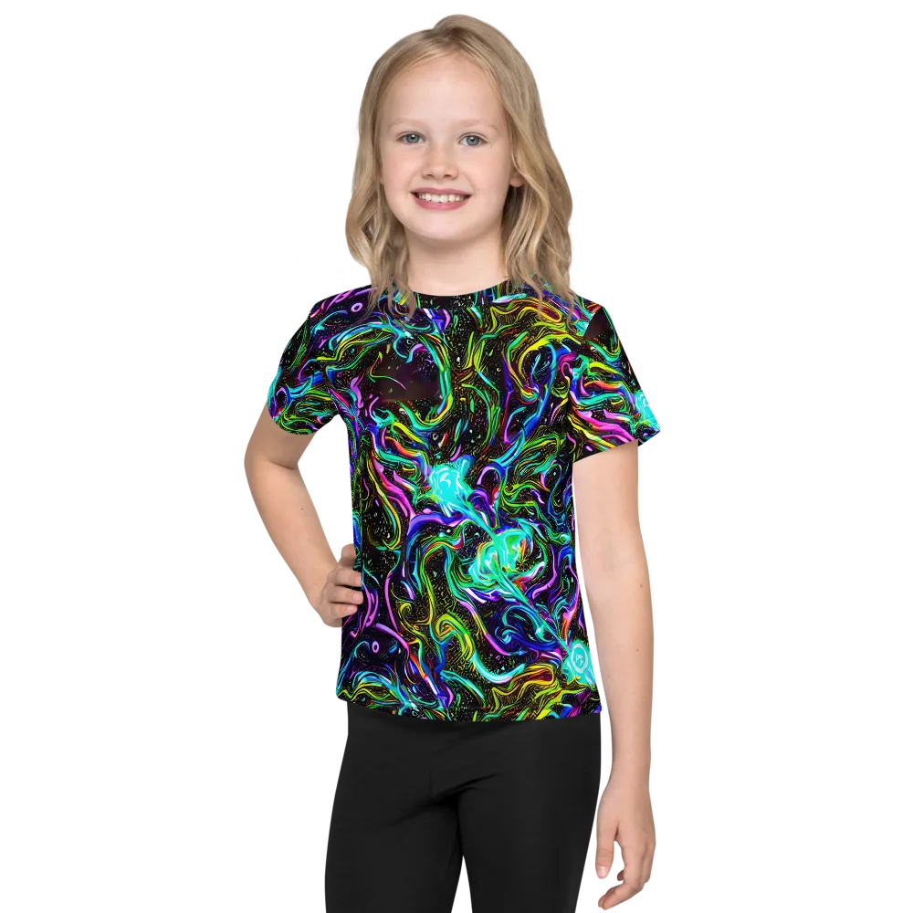 Aurora Static on Kids Crew Neck T-Shirt — Front