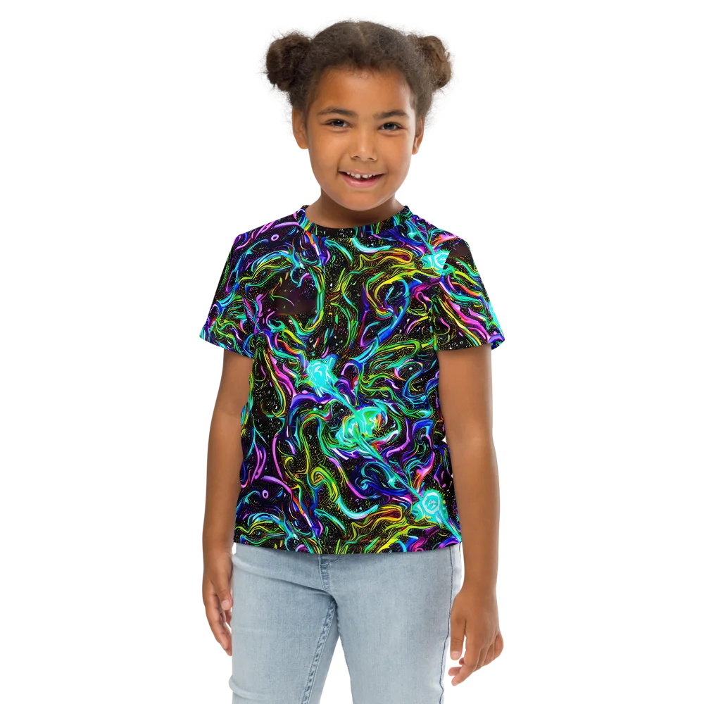 Aurora Static on Kids Crew Neck T-Shirt — Front