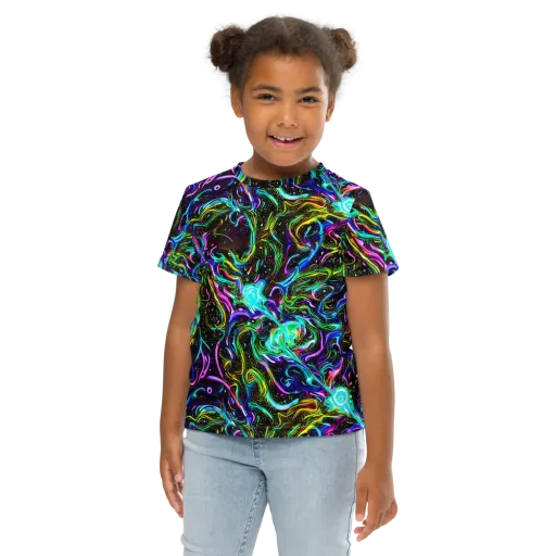 Aurora Static on a Kids Crew Neck T-Shirt