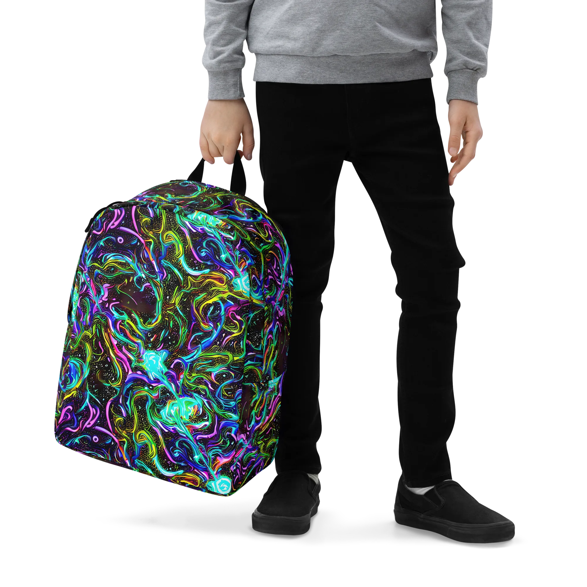 Aurora Static on Minimalist Backpack — Zoomed-in