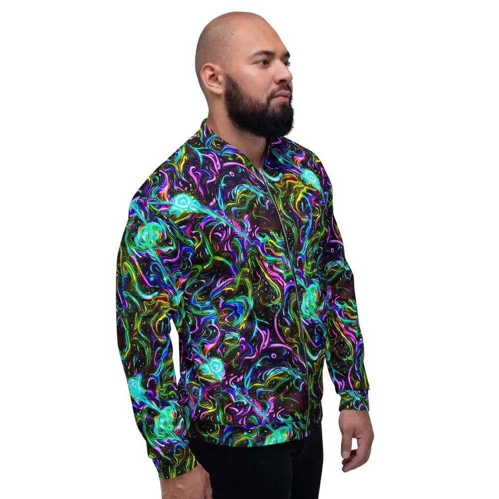 Aurora Static on Bomber Jacket — Right