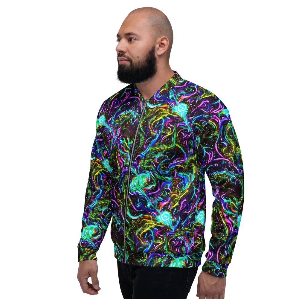 Aurora Static on Bomber Jacket — Left