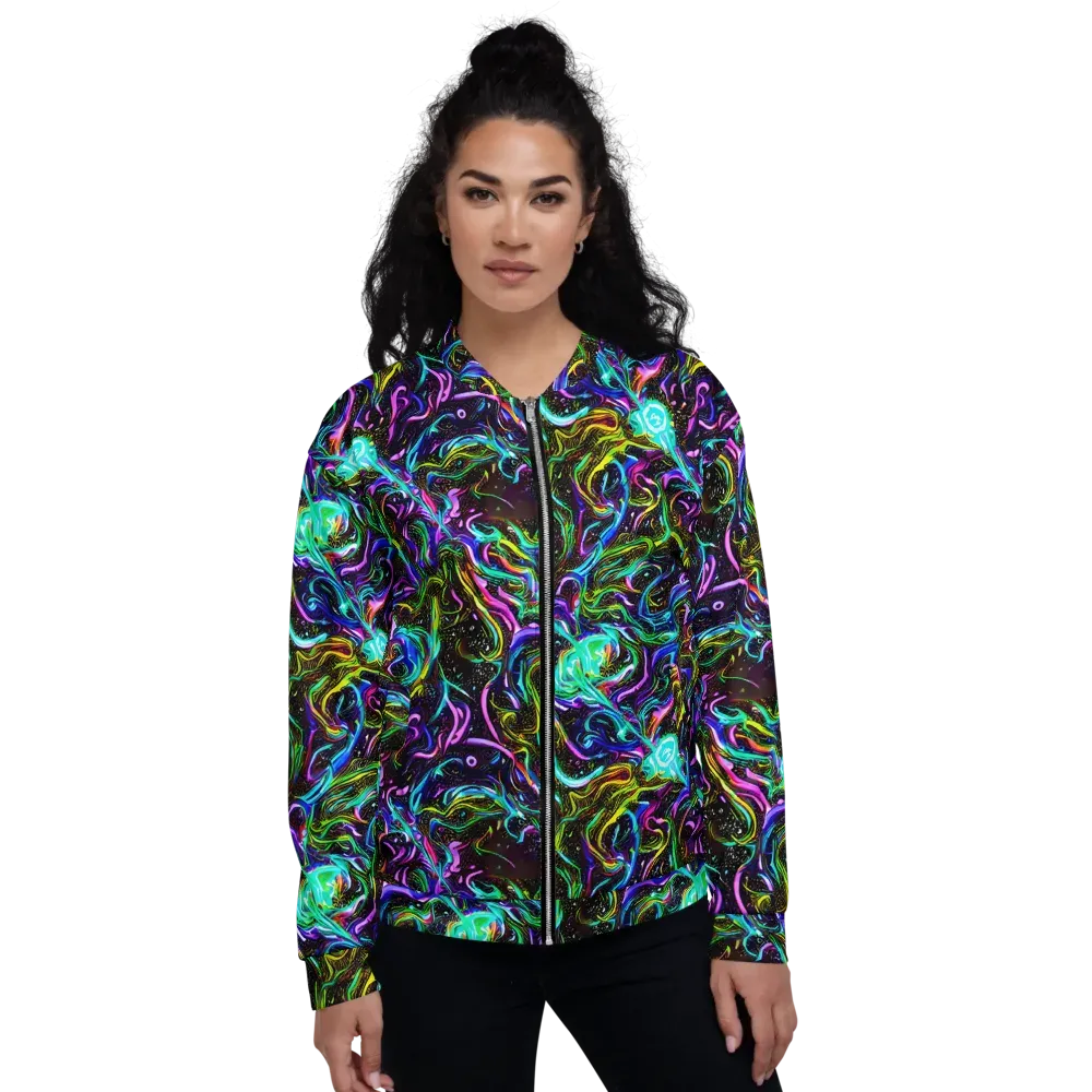 Aurora Static on Bomber Jacket — Front
