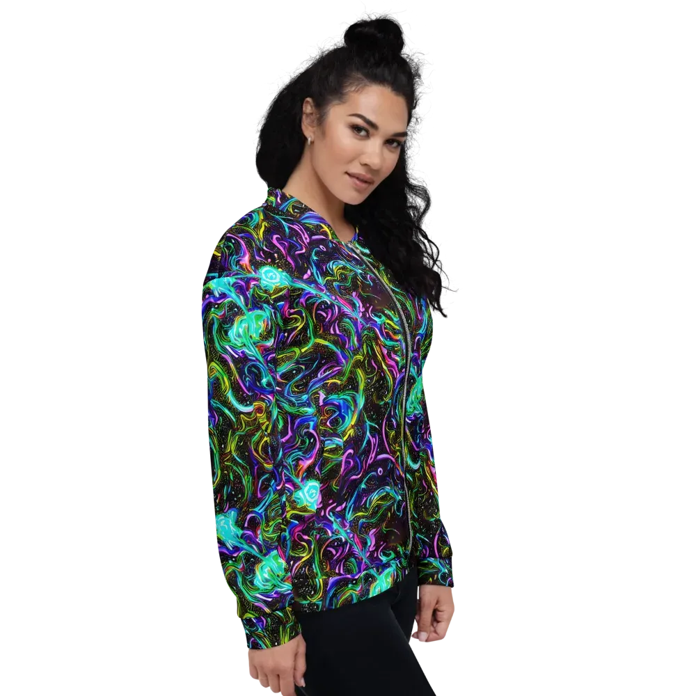 Aurora Static on Bomber Jacket — Right