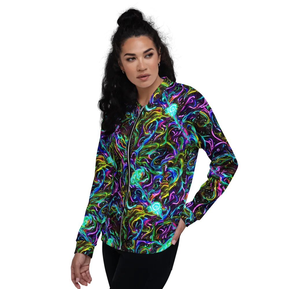 Aurora Static on Bomber Jacket — Left
