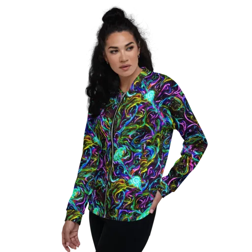 Aurora Static on a Bomber Jacket