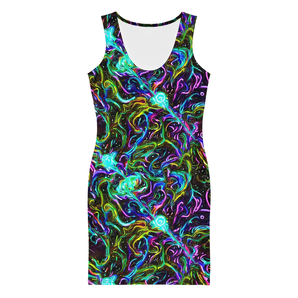 Aurora Static on Bodycon Dress — Front