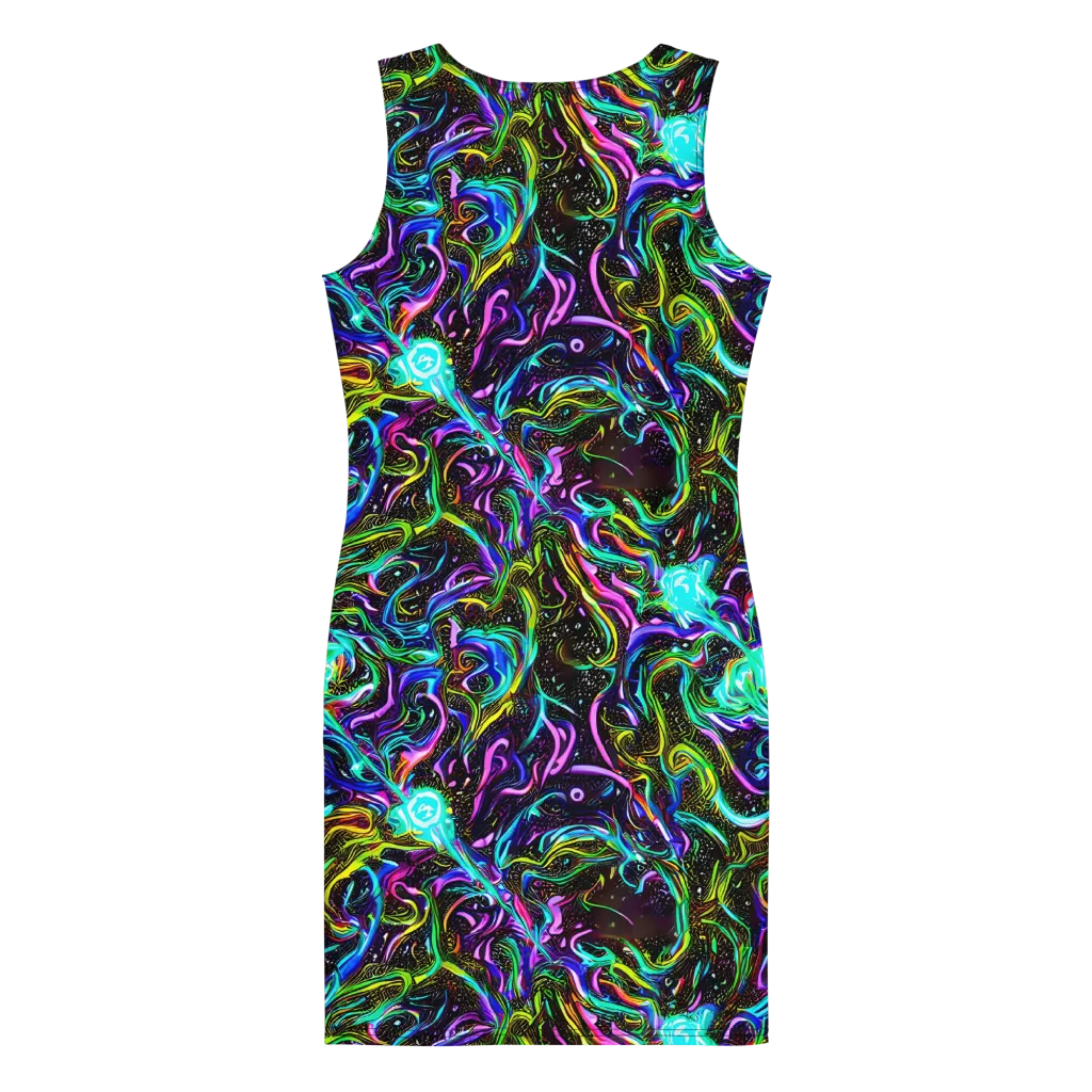 Aurora Static on Bodycon Dress — Back