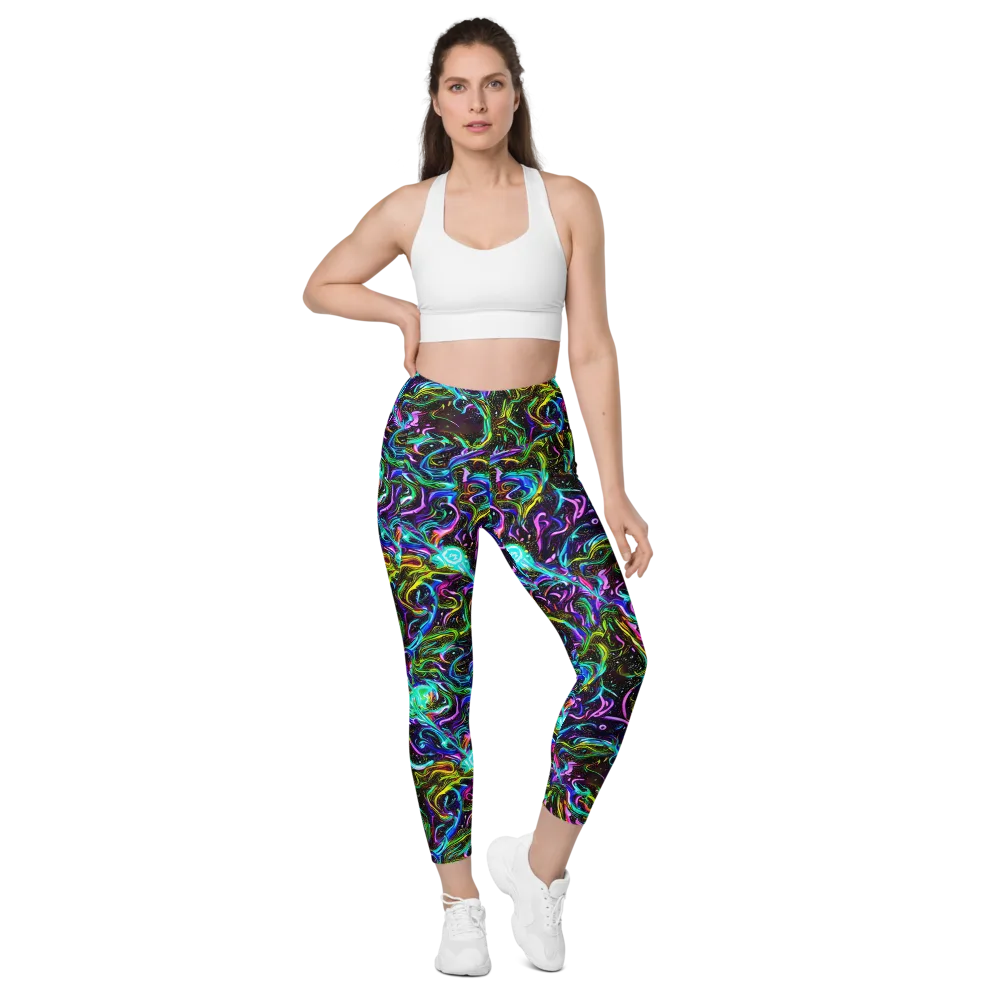 Aurora Static on Leggings with Pockets — Front