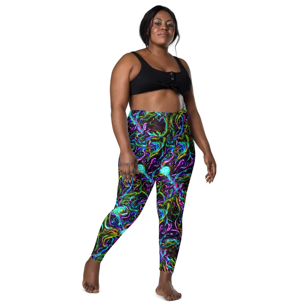 Aurora Static on Leggings with Pockets — Front