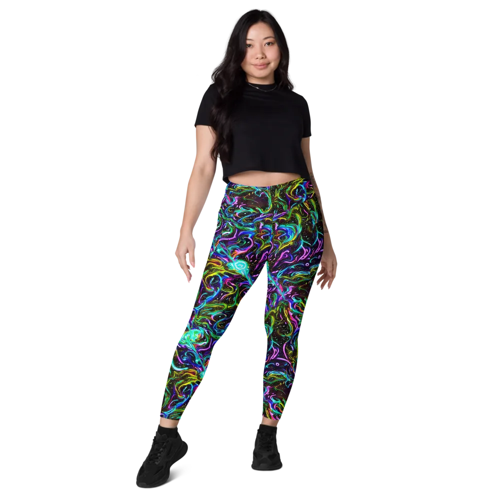 Aurora Static on Leggings with Pockets — Front