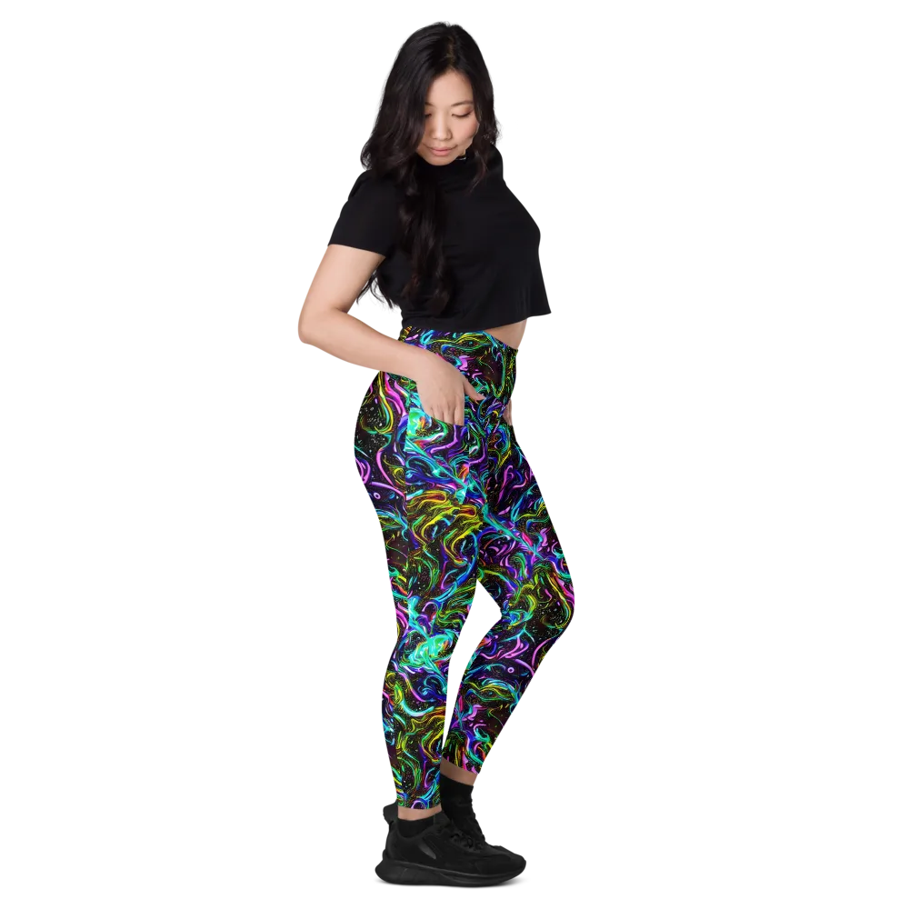 Aurora Static on Leggings with Pockets — Right