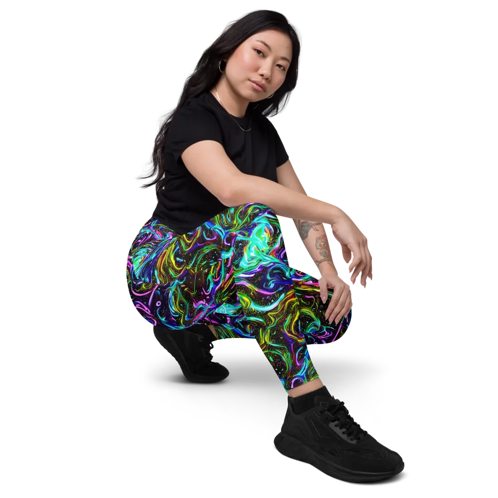 Aurora Static on Leggings with Pockets — Right Front