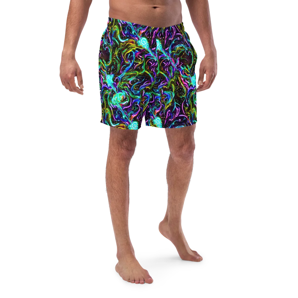 Aurora Static on Swim Trunks — Front