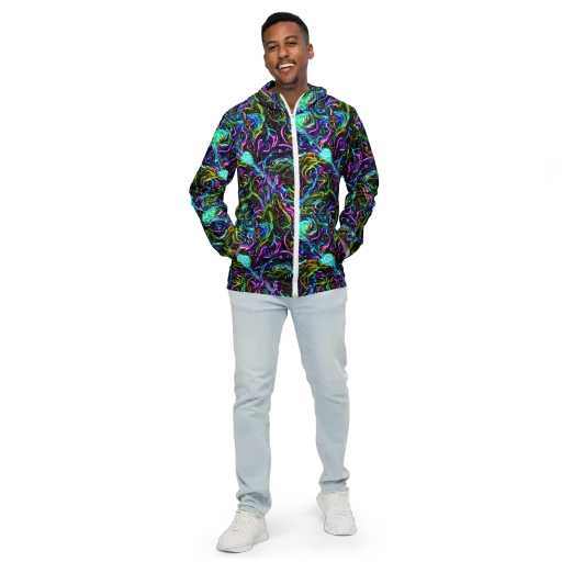 Aurora Static on a Men's Windbreaker
