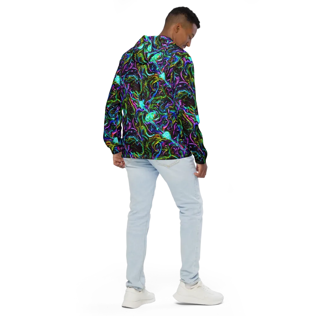 Aurora Static on Men's Windbreaker — Back