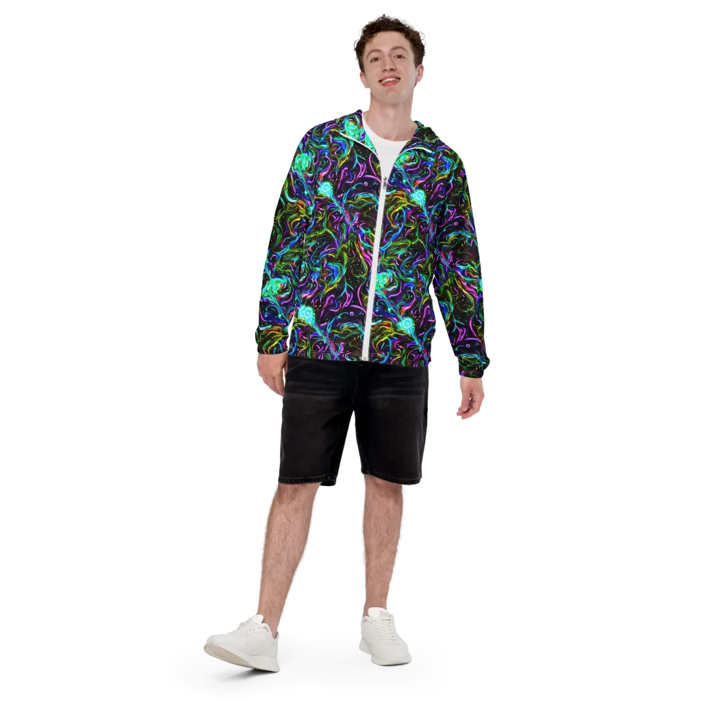 Aurora Static on Men's Windbreaker — Front