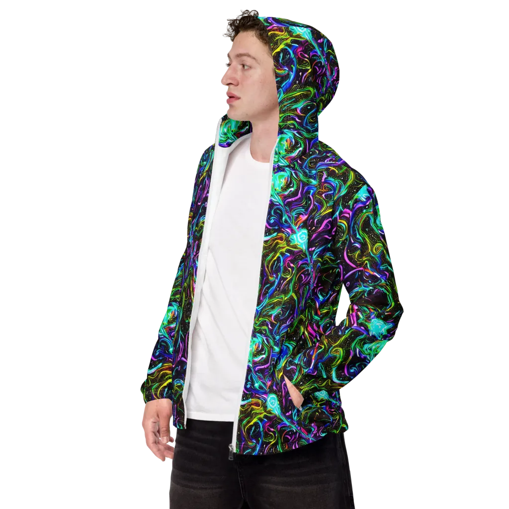 Aurora Static on Men's Windbreaker — Left Front