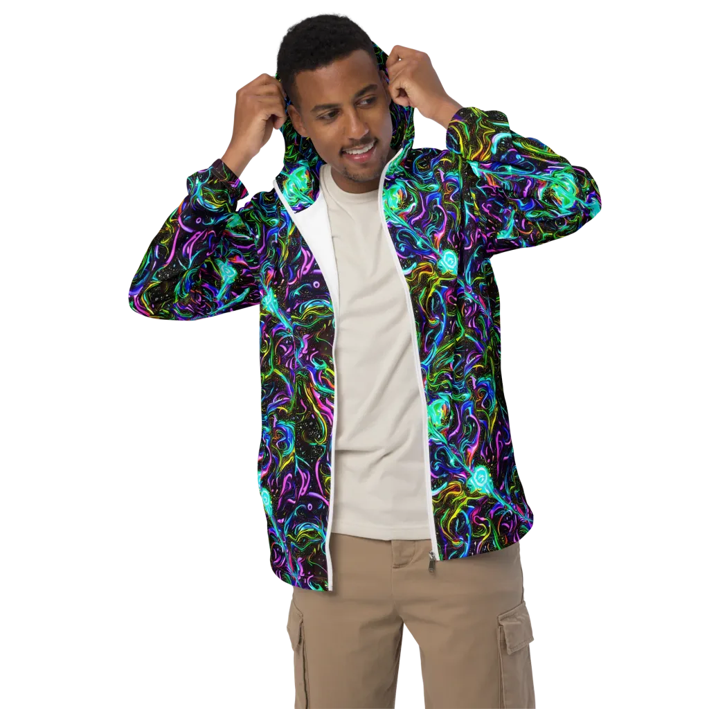 Aurora Static on Men's Windbreaker — Front