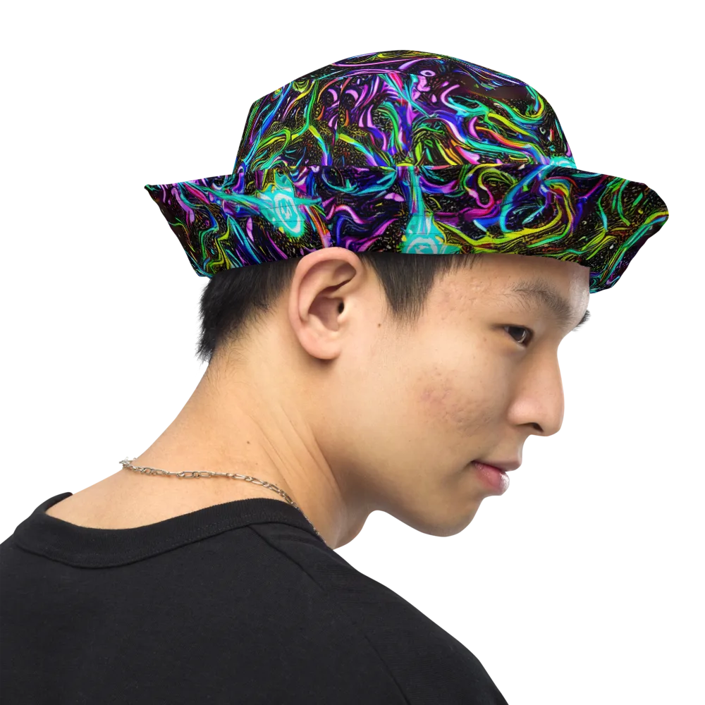 Aurora Static on Reversible Bucket Hat — Right Outside