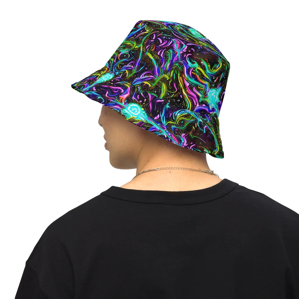 Aurora Static on Reversible Bucket Hat — Back Inside