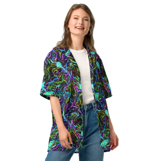 Aurora Static on a Button Shirt