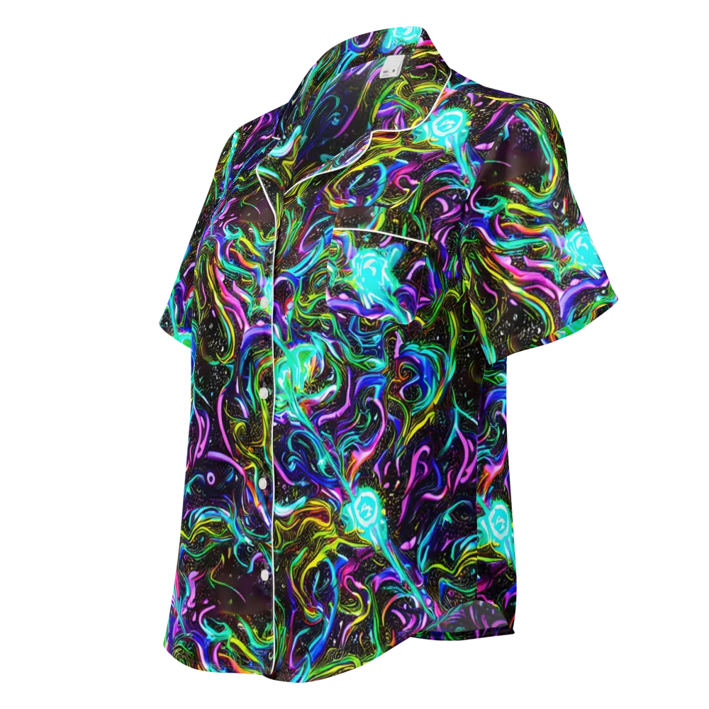 Aurora Static on Women's Short Sleeve Pajama Top — Left Front