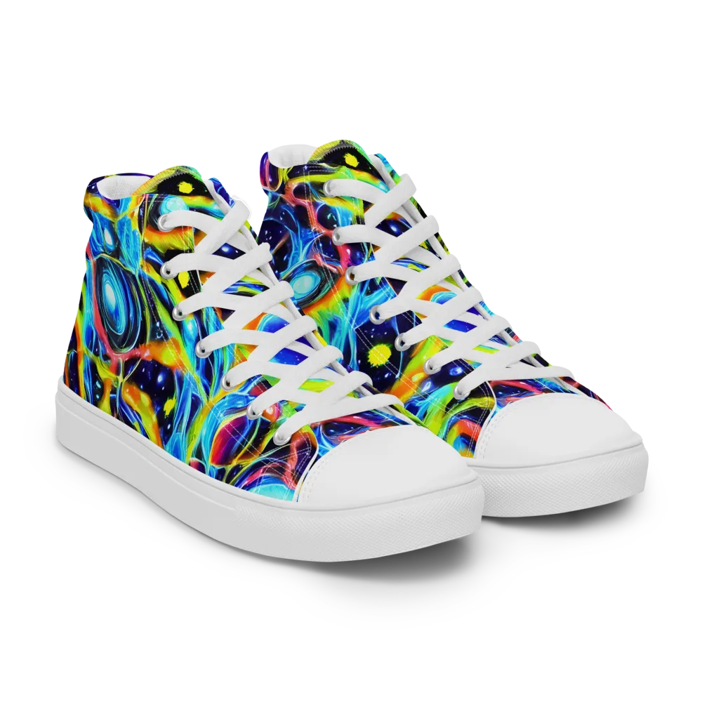 Prism Eclipse on Men's High Top Canvas Shoes — Right Front