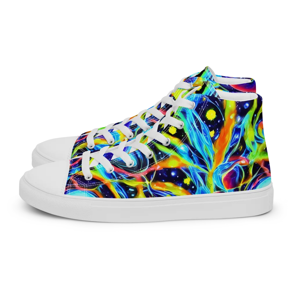 Prism Eclipse on Men's High Top Canvas Shoes — Left