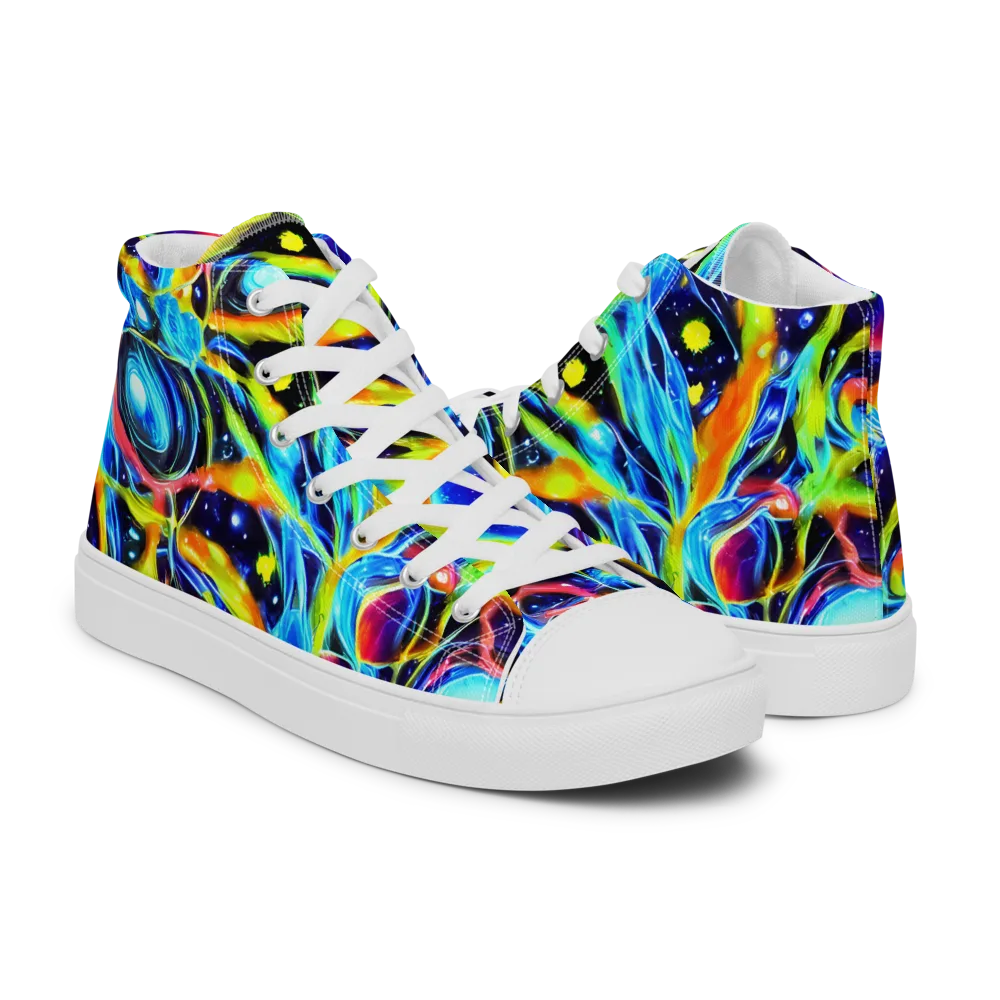 Prism Eclipse on Men's High Top Canvas Shoes — Right