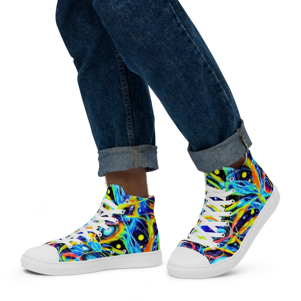 Prism Eclipse on Men's High Top Canvas Shoes — Left