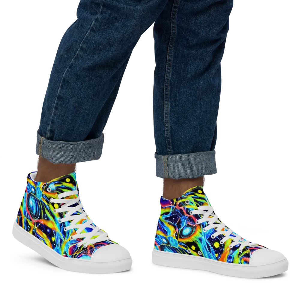 Prism Eclipse on Men's High Top Canvas Shoes — Right