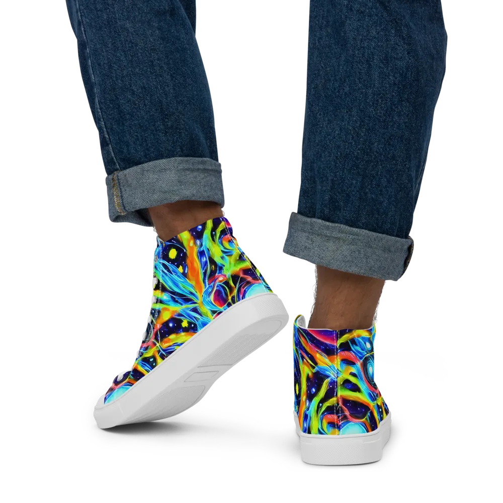 Prism Eclipse on Men's High Top Canvas Shoes — Back