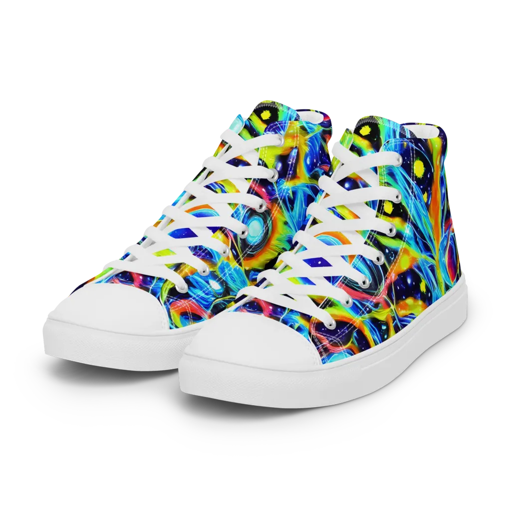 Prism Eclipse on Women's High Top Canvas Shoes — Left Front