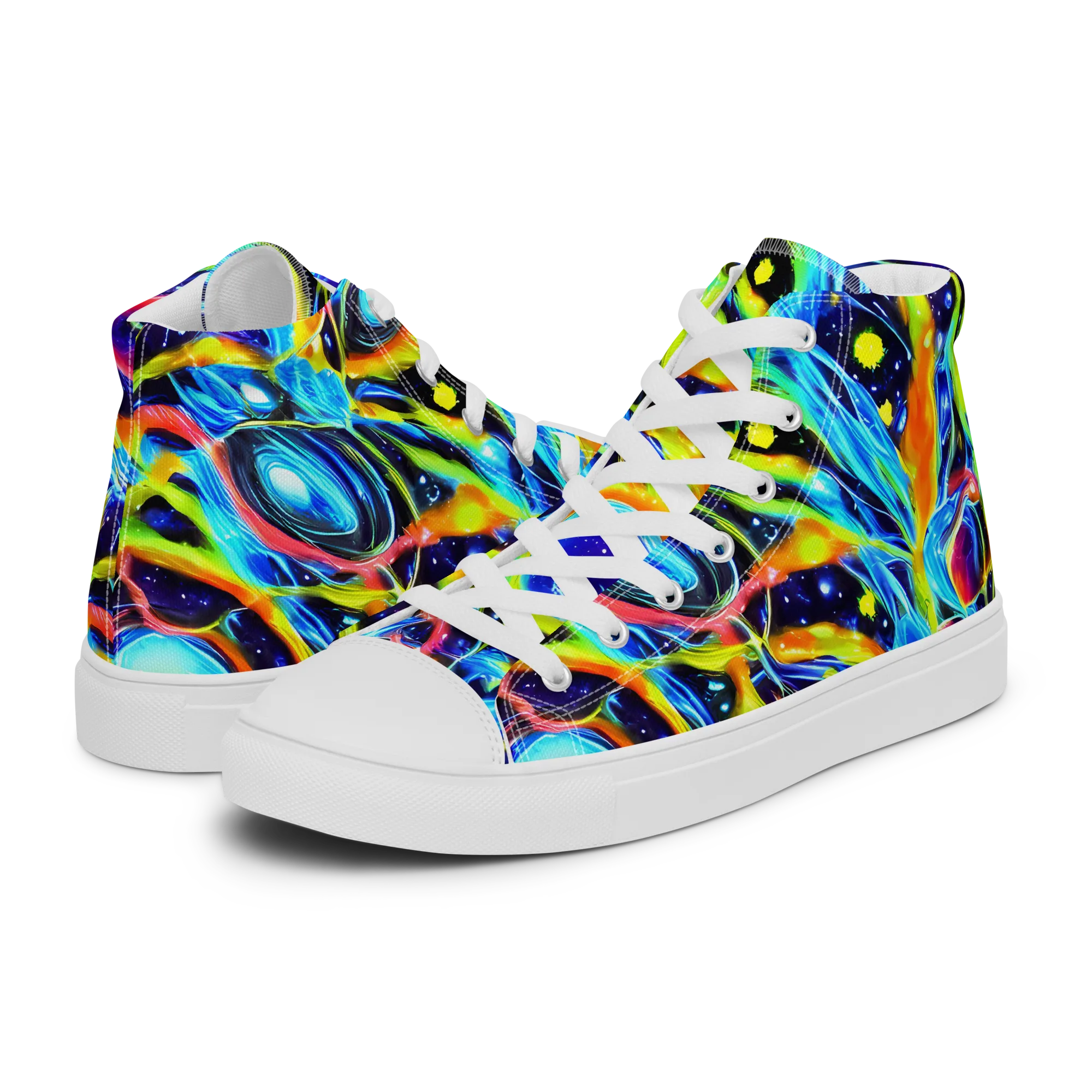 Prism Eclipse on Women's High Top Canvas Shoes — Left