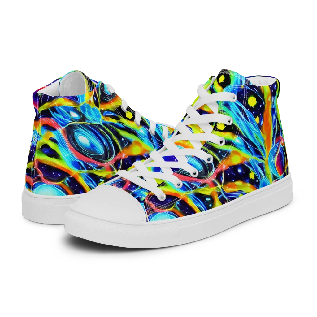 Prism Eclipse on Women's High Top Canvas Shoes — Left