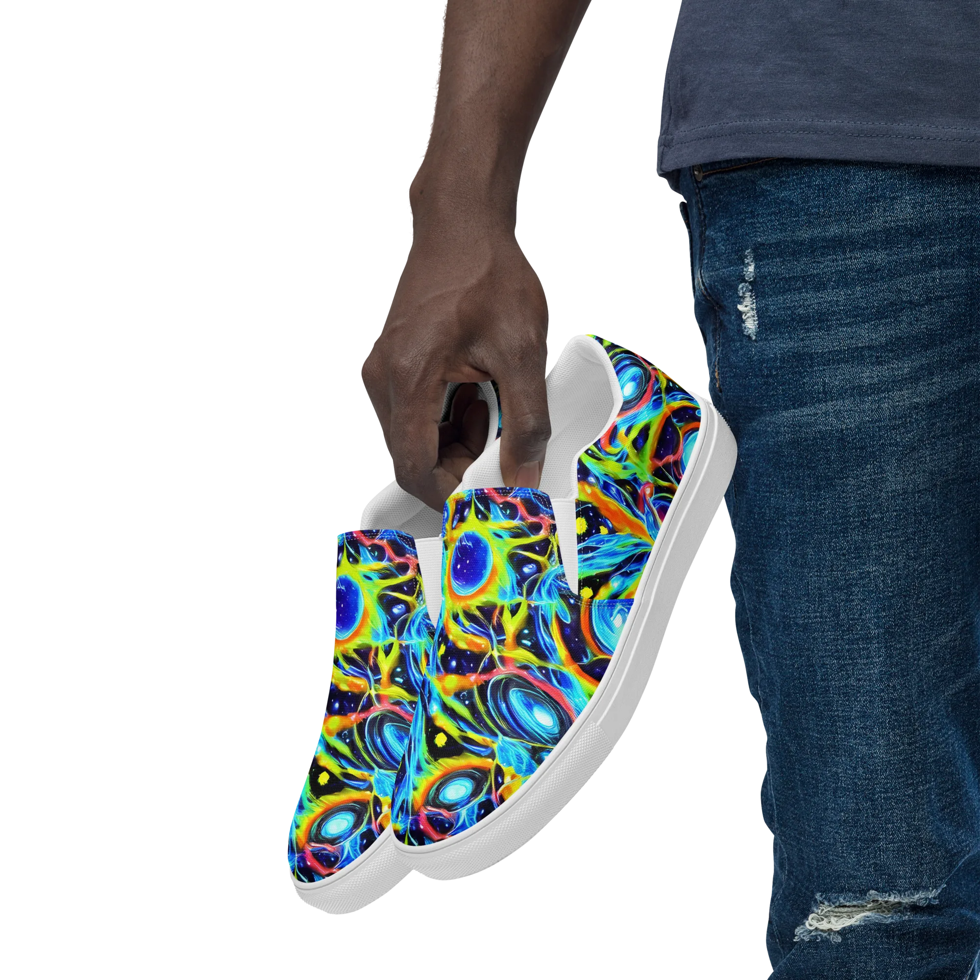 Prism Eclipse on Men's Slip-On Canvas Shoes — Left Front