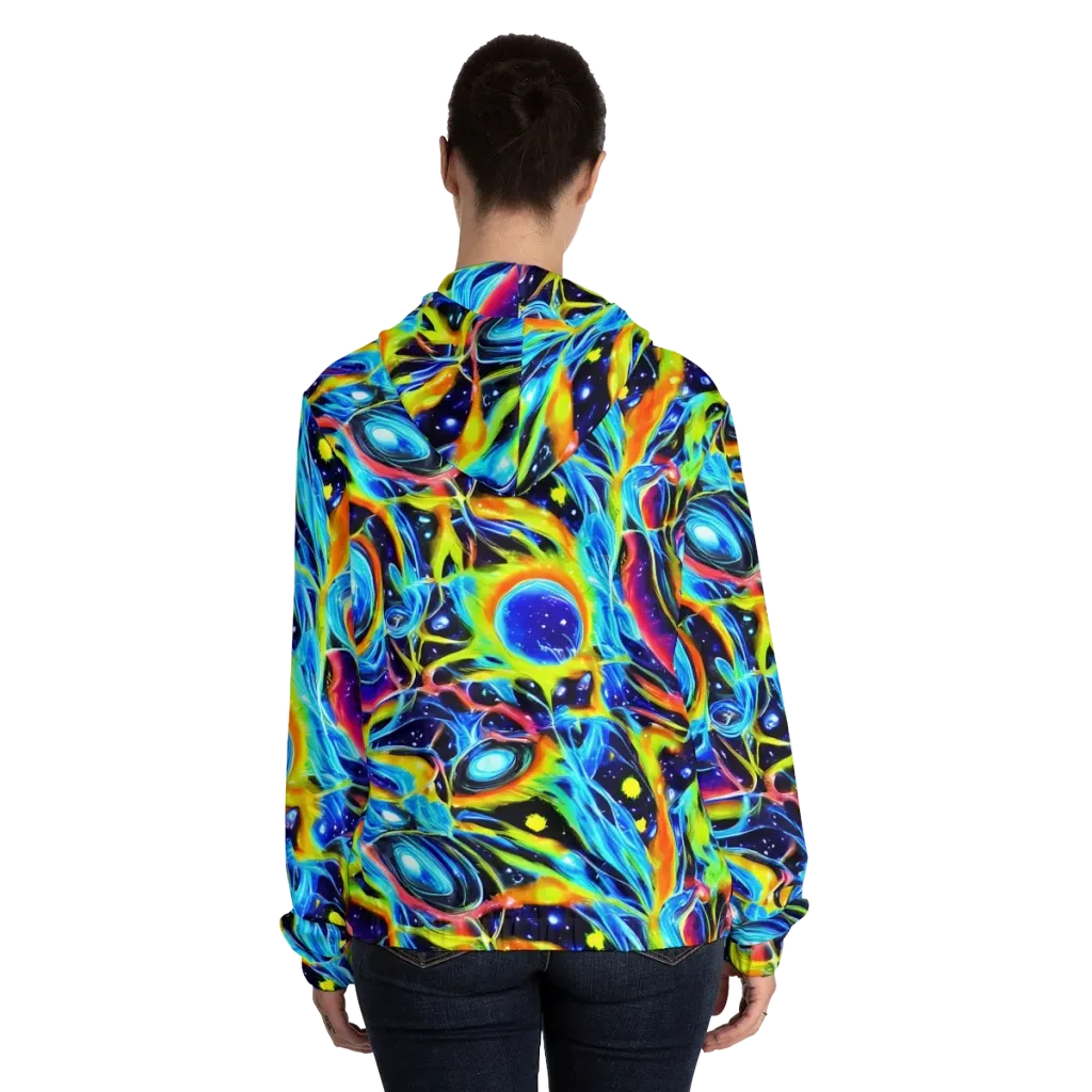 Prism Eclipse on Women's Full-Zip Hoodie — Back On Person