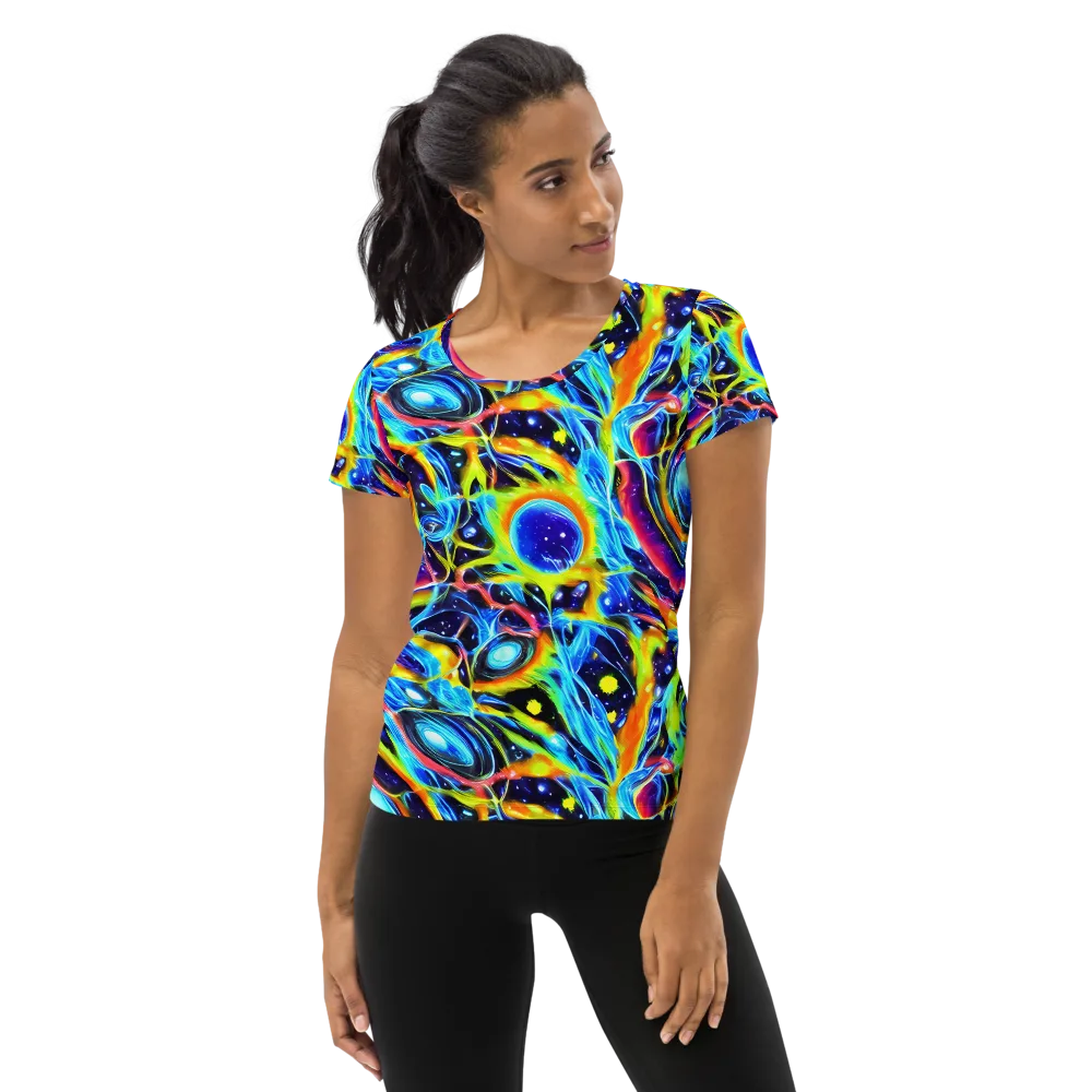 Prism Eclipse on Women's Athletic T-Shirt — Front