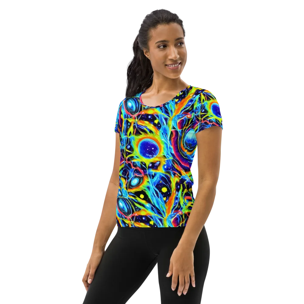 Prism Eclipse on Women's Athletic T-Shirt — Left