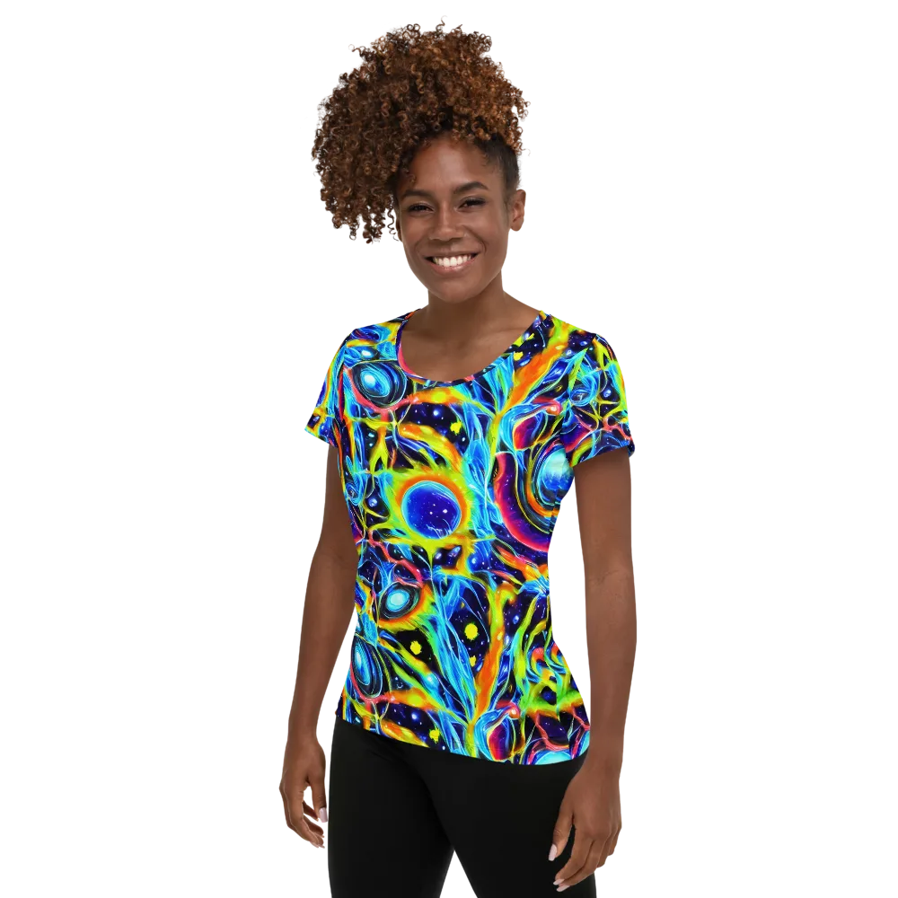Prism Eclipse on Women's Athletic T-Shirt — Left