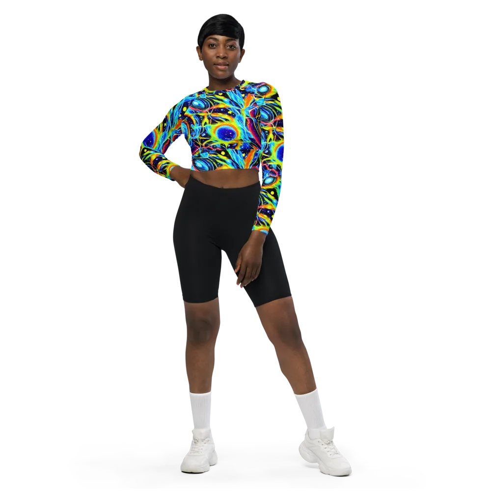 Prism Eclipse on Long Sleeve Crop Top — Front