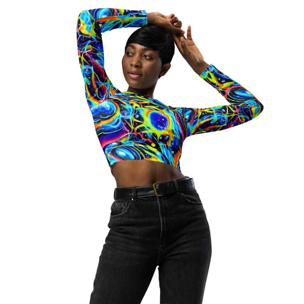 Prism Eclipse on Long Sleeve Crop Top — Front
